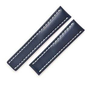 ブライトリング 腕時計パーツ 純正 レザーバンド バックル用 牛革 ネイビー 新品未使用 カーフレザー ベルト バンド ストラップ 替え 22mm 紺  中古