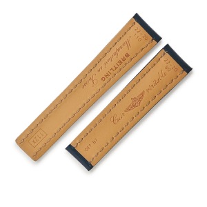 ブライトリング 腕時計パーツ 純正 レザーバンド バックル用 牛革 ネイビー 新品未使用 カーフレザー ベルト バンド ストラップ 替え 22mm 紺  中古