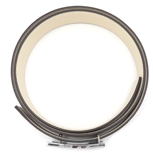 エルメス ベルト Hバックル #90 ヴォーエプソン グレー #90 オフホワイト リバーシブル  中古