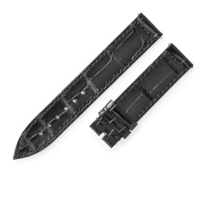 フランクミュラー 腕時計パーツ 900 902 ロングアイランド用 クロコバンド クロコダイル ブラック 未使用 純正 替え ベルト ストラップ 16mm  中古