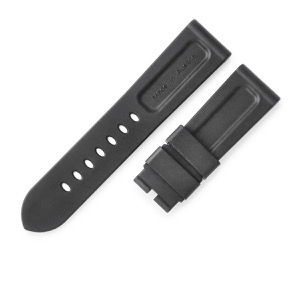 パネライ 腕時計パーツ 純正 ルミノール用 ラバーバンド ラバー ブラック 未使用 替え ベルト ストラップ 尾錠用 予備 交換 スペア 24ｍｍ ブラック 黒  中古