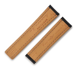 ブライトリング 腕時計パーツ 純正 クロコバンド バックル用 クロコダイル ブラック 新品同様 クロコダイル ベルト バンド ストラップ 替え 22mm 黒  中古