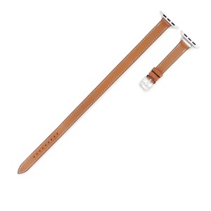 エルメス 腕時計パーツ 純正 アップルウォッチ 38 40 41 mm用 ドゥブルトゥール レザー ブラウン 新品同様 レザー ベルト 32mm 茶 尾錠付き 中古