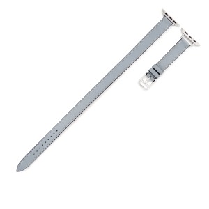 エルメス 腕時計パーツ 純正 アップルウォッチ 32mm用 ドゥブルトゥール レザー ブルー 新品同様 ベルト 13mm 尾錠・金具付き ブルーラン 中古