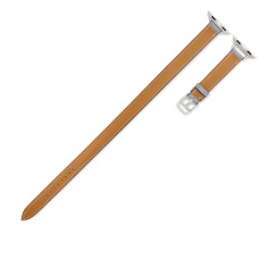 エルメス 腕時計パーツ 純正 アップルウォッチ 32mm用 ドゥブルトゥール レザー ブルー 新品同様 ベルト 13mm 尾錠・金具付き ブルーラン 中古