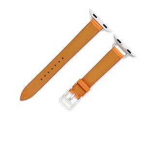 エルメス 腕時計パーツ 純正 アップルウォッチ 38 40 41 mm用 レザー オレンジ 新品同様 レザー ベルト 32mm 橙 尾錠付き 中古