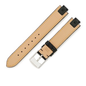 ルイヴィトン 腕時計パーツ 純正 タンブール用 クロコバンド クロコダイル ブラック 替え ベルト 純正SS製尾錠付き 21mm ブラック 黒 艶 R15187 中古