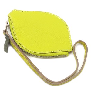 エルメス コインケース トゥッティ フルッティ シェーブル イエロー 黄色 緑 レモン フルーツモチーフ  中古