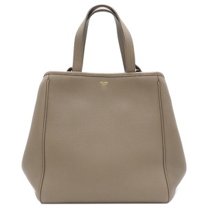 セリーヌ 2WAYバッグ スモール フォールド カバ レザー ベージュ グレー ベージュ ハンドバッグ ショルダー  194073 中古