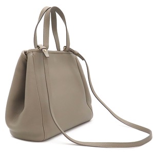 セリーヌ 2WAYバッグ スモール フォールド カバ レザー ベージュ グレー ベージュ ハンドバッグ ショルダー  194073 中古