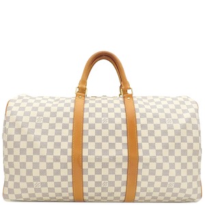 ルイヴィトン ボストンバッグ キーポル50 ダミエアズールキャンバス ホワイト 白 グレー  N41430 中古