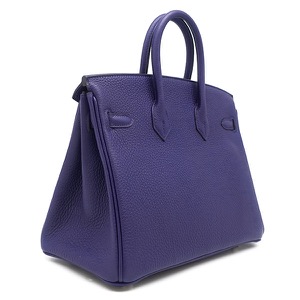 エルメス ハンドバッグ バーキン25 ヴェルソ トゴ ブルー 青 オレンジ  中古