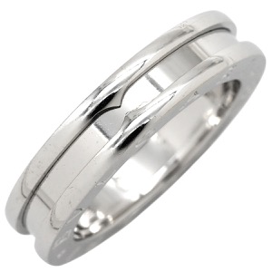 ブルガリ リング 指輪 ビーゼロワン B-zero1 リング XS K18WG シルバー #54(JP14) 750 18金 336024 中古