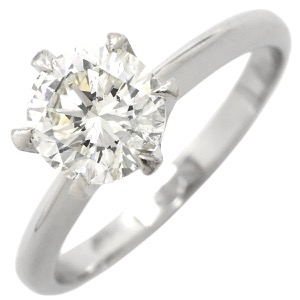 リング 指輪 ダイヤ 立爪リング Pt850 シルバー 1P 1石 1粒 中古