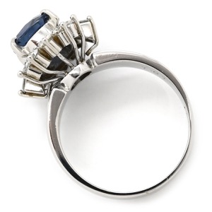 リング 指輪 ブルーサファイア ダイヤ リング Pt900 ブルー 青 プラチナム  中古