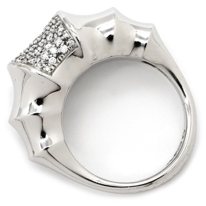 オメガ リング 指輪 ダイヤリング K18WG シルバー #54(JP14) 18K 750WG パヴェ  中古