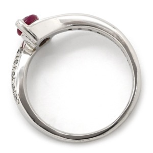 リング 指輪 ルビー ダイヤ リング Pt850 レッド 赤 プラチナム オーバル  中古