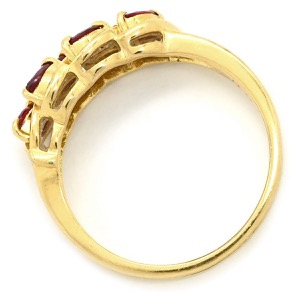 リング 指輪 ルビー リング K18YG ゴールド レッド 赤 マーキスカット 中古