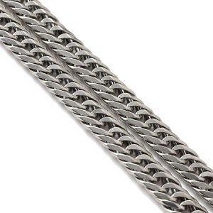 喜平 ネックレス K18WG 18金 51.3cm 48.8g 8面 トリプル K18WG シルバー 造幣局検定マーク ※ショッピングローン対応していません。   中古