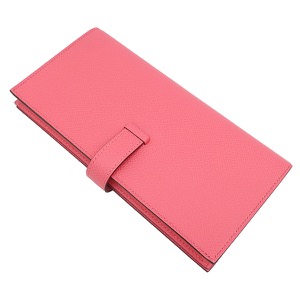 エルメス 長財布 ベアンスフレ ヴォーエプソン ピンク未使用 二つ折り財布  中古
