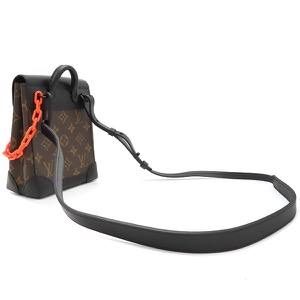 ルイヴィトン ショルダーバッグ スティーマーXS モノグラムキャンバス ブラック LVフレンド アップリケ 茶 黒  M80327 中古