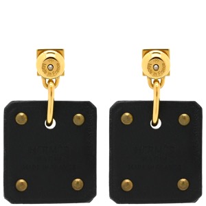 エルメス ピアス アス・ドゥ・クール ヴォースイフト ゴールド エースオブハート 黒 中古