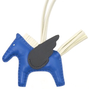 エルメス バッグチャーム ロデオPM ペガサス マルチカラー 青 オフホワイト 黒  中古