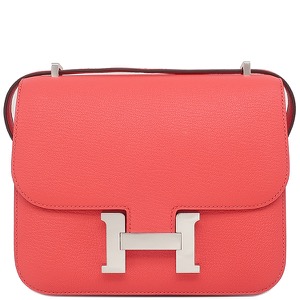 エルメス ショルダーバッグ コンスタンス3 ミニ ミロワール シェーブル ピンク 中古