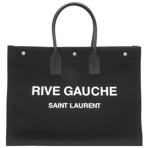 サンローラン トートバッグ リヴ ゴーシュ コットン ブラック 黒 RIVE GAUCHE 499290 中古