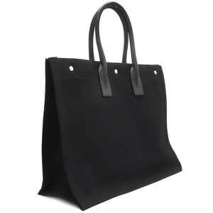 サンローラン トートバッグ リヴ ゴーシュ コットン ブラック 黒 RIVE GAUCHE 499290 中古