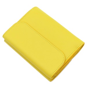 クロエ 三つ折り財布 C トリフォールド ウォレット レザー イエロー 黄 ミニ財布  中古