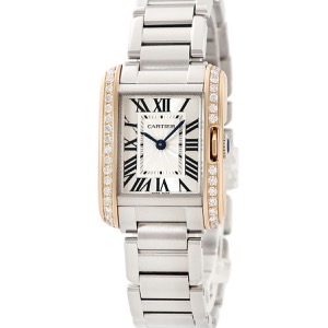 カルティエ タンク アングレーズ SM W3TA0002 K18PG×SS コンビ 純正ダイヤ ギョウシェ クオーツ