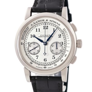 ランゲ&ゾーネ 1815 クロノグラフ 401.026 K18WG無垢 シルバー アラビア 青針 スモールセコンド 手巻き