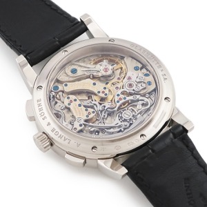 ランゲ&ゾーネ 1815 クロノグラフ 401.026 K18WG無垢 シルバー アラビア 青針 スモールセコンド 手巻き