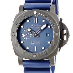 パネライ サブマーシブル クアランタクアトロ カーボテック ブルー アビッソ PAM01232 Y番 デイト 自動巻き