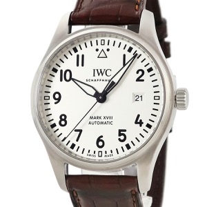 IWC パイロット ウォッチ マーク18 IW327017 シルバー デイト アラビア ミリタリー ラウンド 自動巻き