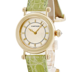 カルティエ ディアボロ ドゥ カルティエ LM WG102551 K18YG無垢 純正ダイヤ ラウンド ミラー 手巻き