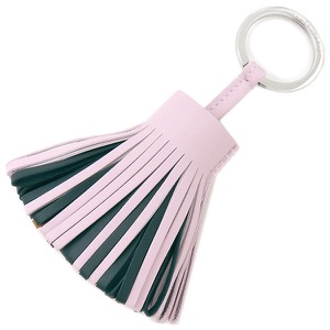 エルメス キーリング カルメン トリコロール ラムスキン ピンク 茶 緑  中古