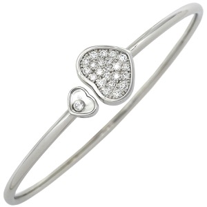 ショパール ブレスレット ハッピーハート K18WG シルバー Au750 18K 18金 スモール  857482 中古