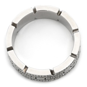 カルティエ リング 指輪 タンクフランセーズ SM フルダイヤ K18WG シルバー #54(JP14) 18K 750 ダイヤモンド  中古