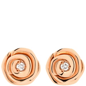 クリスチャン・ディオール ピアス ローズ ディオール クチュール ダイヤモンド ゴールド 1Pダイヤ JRCO95002 中古