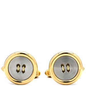 ブルガリ カフス K18YG ゴールド ボタンモチーフ カフリンクス Au750 18K 18金 鉄 中古