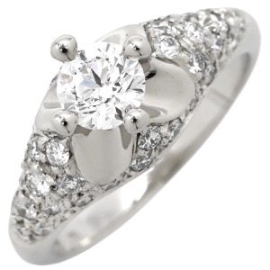 ブルガリ リング 指輪 コロナ ダイヤリング Pt950 シルバー M パヴェダイヤ 中古