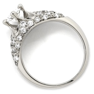 ブルガリ リング 指輪 コロナ ダイヤリング Pt950 シルバー M パヴェダイヤ 中古