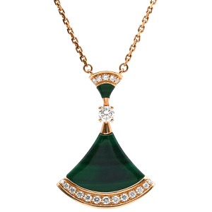 ブルガリ ネックレス ディーヴァ ドリーム K18PG ゴールド 緑 グリーン 750 18K 18金 RG 351143 中古