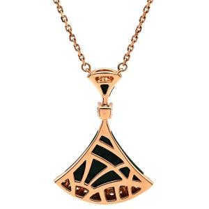 ブルガリ ネックレス ディーヴァ ドリーム K18PG ゴールド 緑 グリーン 750 18K 18金 RG 351143 中古