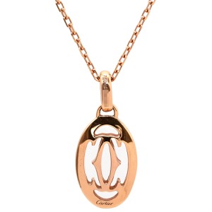 カルティエ ネックレス ロゴ ドゥーブルC K18RG ゴールド 750RG K18 18金 ダイヤ  B7219300 中古