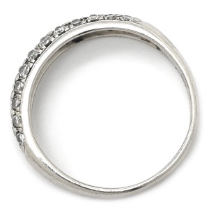 リング 指輪 パヴェリング Pt900 シルバー 3連ダイヤ  中古