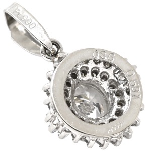 ペンダントトップ Pt900 シルバー プラチナム ペンダントヘッド センターダイヤ パヴェ メレダイヤ  中古