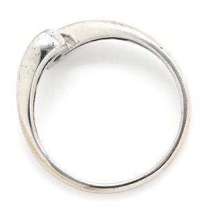 リング 指輪 ダイヤリング K18WG シルバー ダイヤモンド ホワイトゴールド 1P 1粒ダイヤ  中古